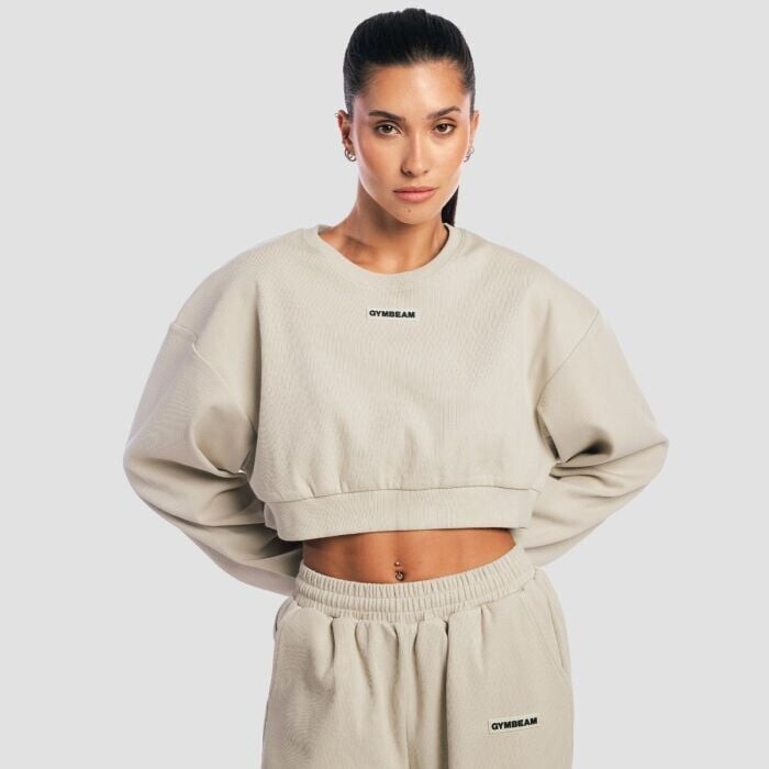 GymBeam Dámska mikina cropped Aura Grey  M