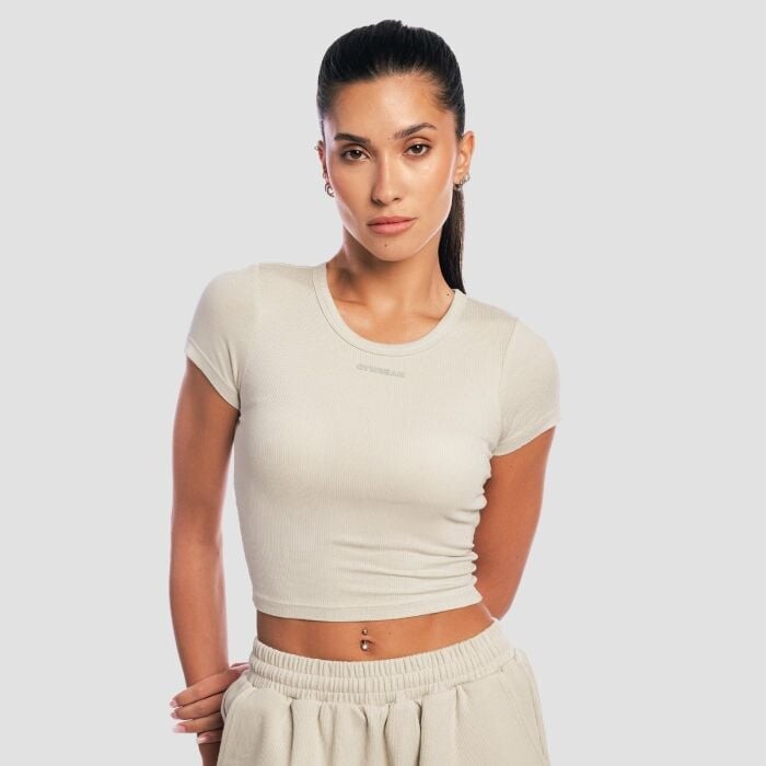 GymBeam Dámske tričko Cropped Aura Grey  L