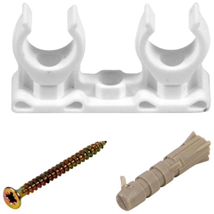 Príchytka dvojitá na rúry 20/22 mm (5 ks)