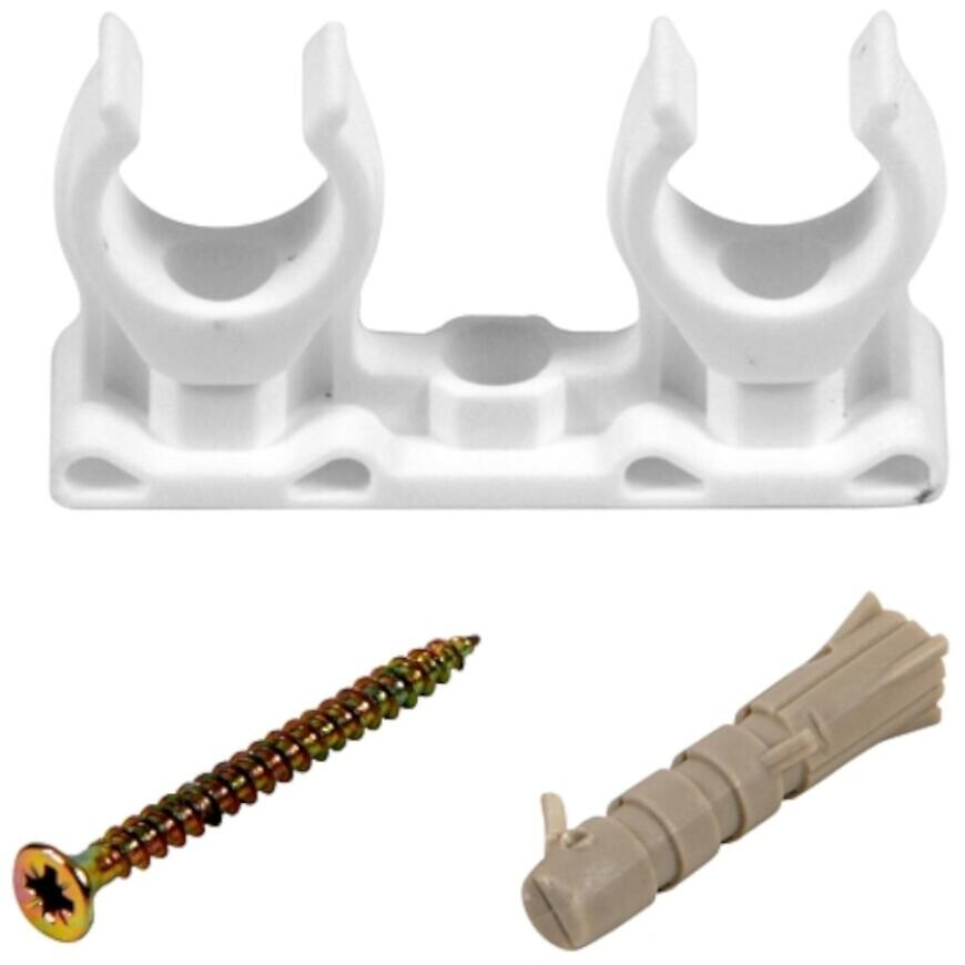 Príchytka dvojitá na rúry 25/28 mm (5 ks)