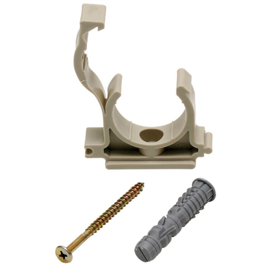 Príchytka jednoduchá na rúry s klapkou a hmoždinkou 25 mm (5 ks)