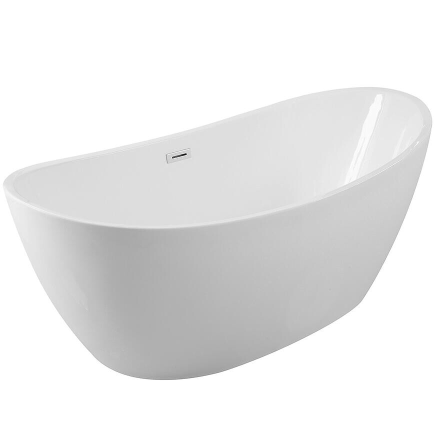 Voľne stojaca vaňa Ayla 170/80 + sifón klik-klak s prepadom čierna