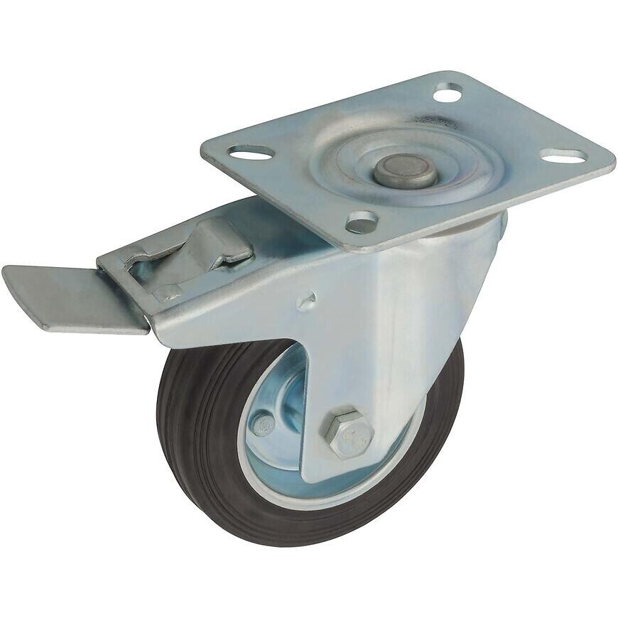 Pojazdné čierne koleso 100 mm/100 kg, otočná doska