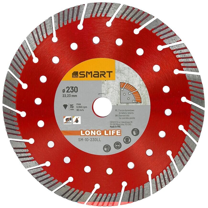Diamantový kotúč 230 mm na rezanie betónu, žuly SM-10-230LL