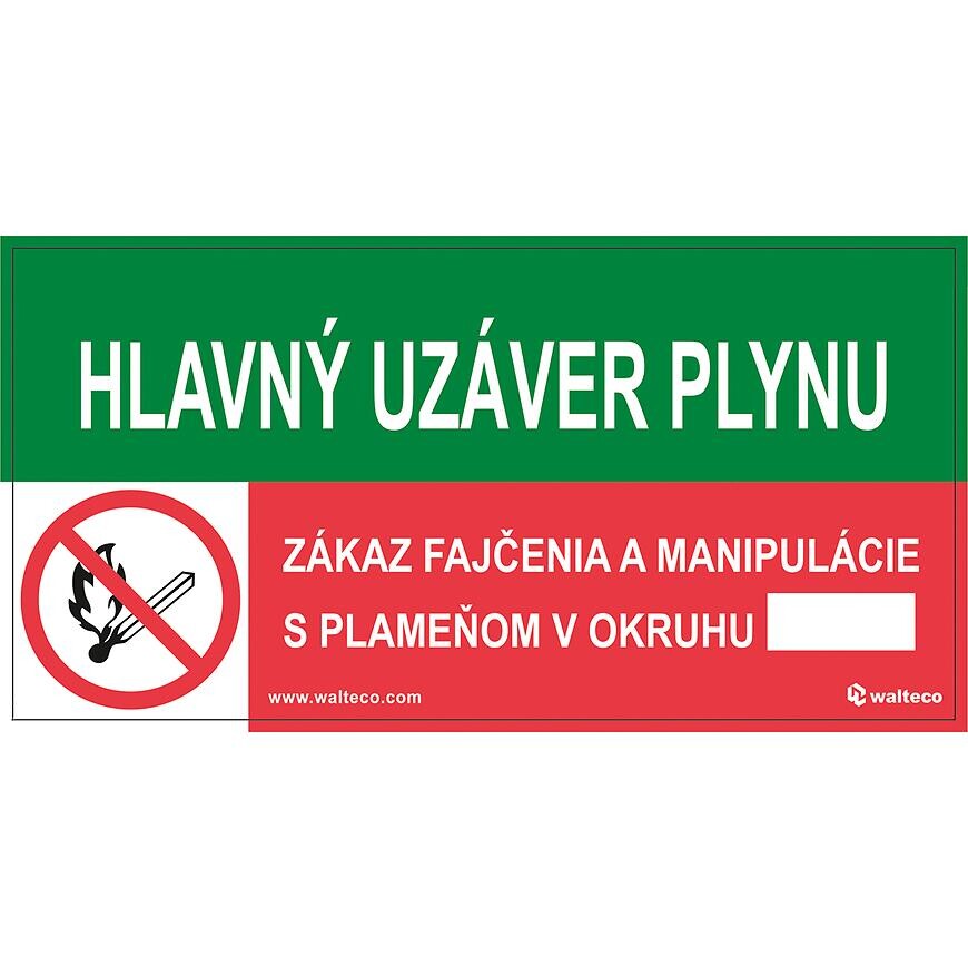 Hlavný uzáver plynu. Zákaz fajčenia