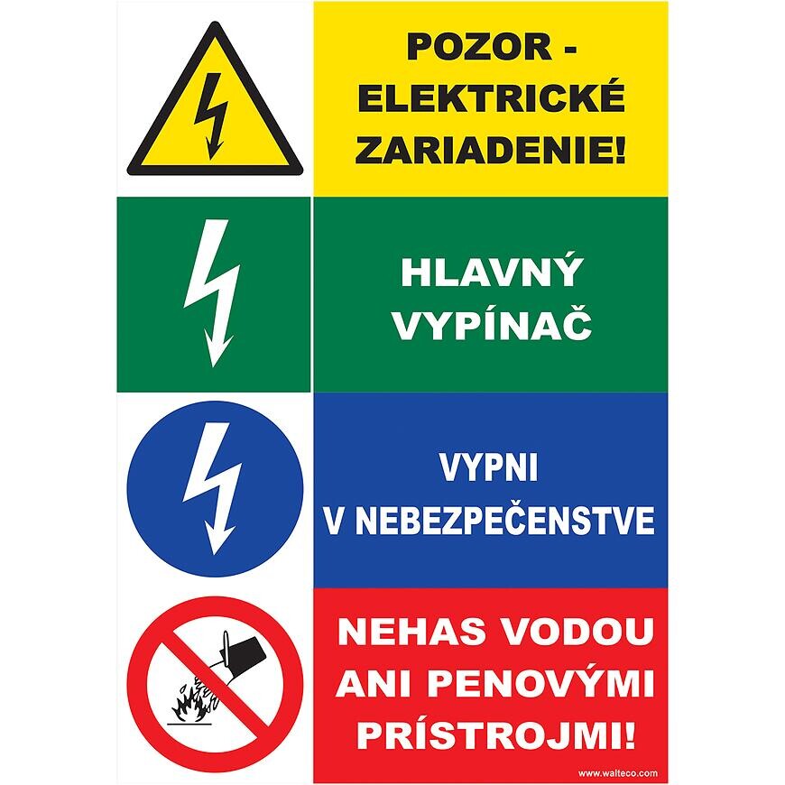 Pozor el. zariadenie – štvorkombinácia