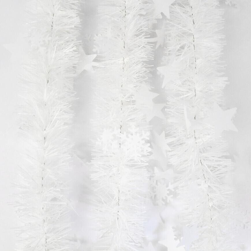 Girlanda s hviezdičkami a snehovými vločkami 3 cm Ø6 cm dĺ 2 m