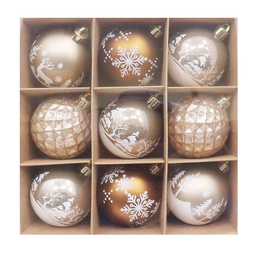 Súprava 9 vianočných gúľ 6 cm mix b09zlbr