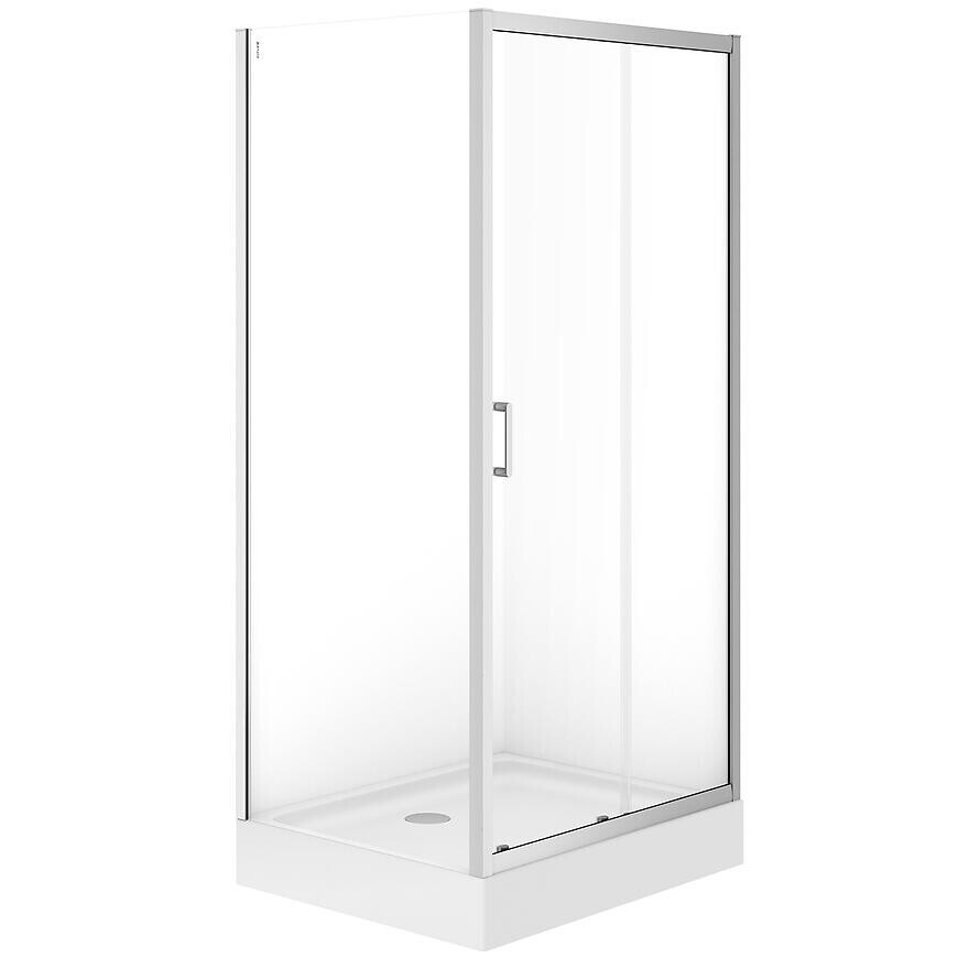 Sprchový kút obdĺžnikový Brasco Slide 100x80x190 chróm S168-013