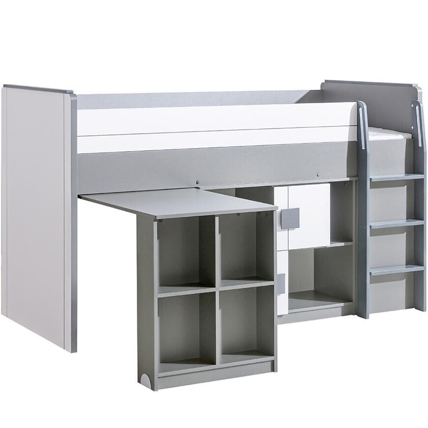 Posteľ s písacím stolom + regál Gumi G19 brilantná biela/antracit