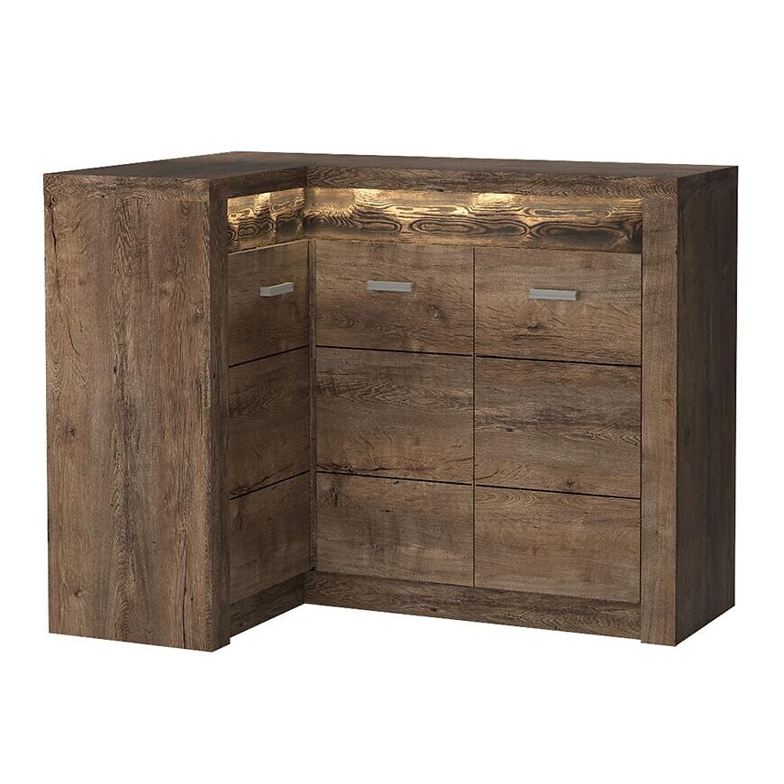 Komoda rohová Odraz Indianapolis I15K tmavý jaseň