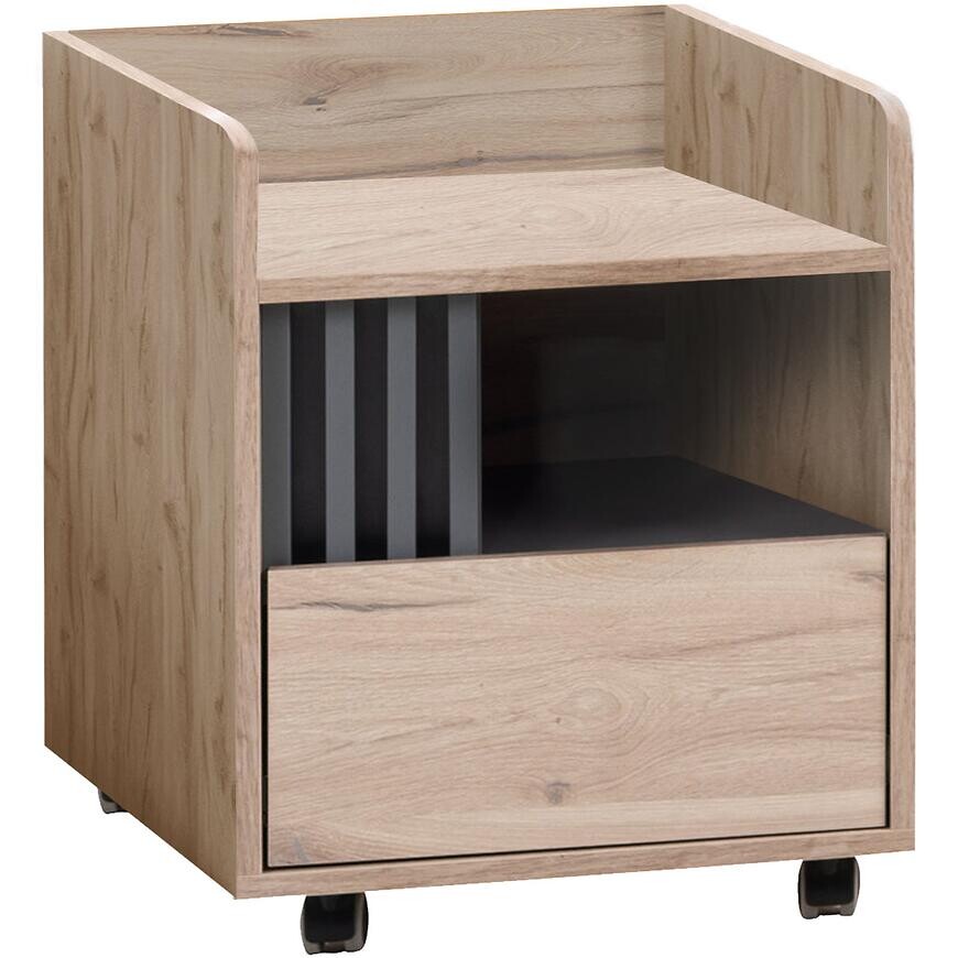 Zásuvkový diel pod stôl na kolieskach Allmo AL10 dub estana svetlý/antracit