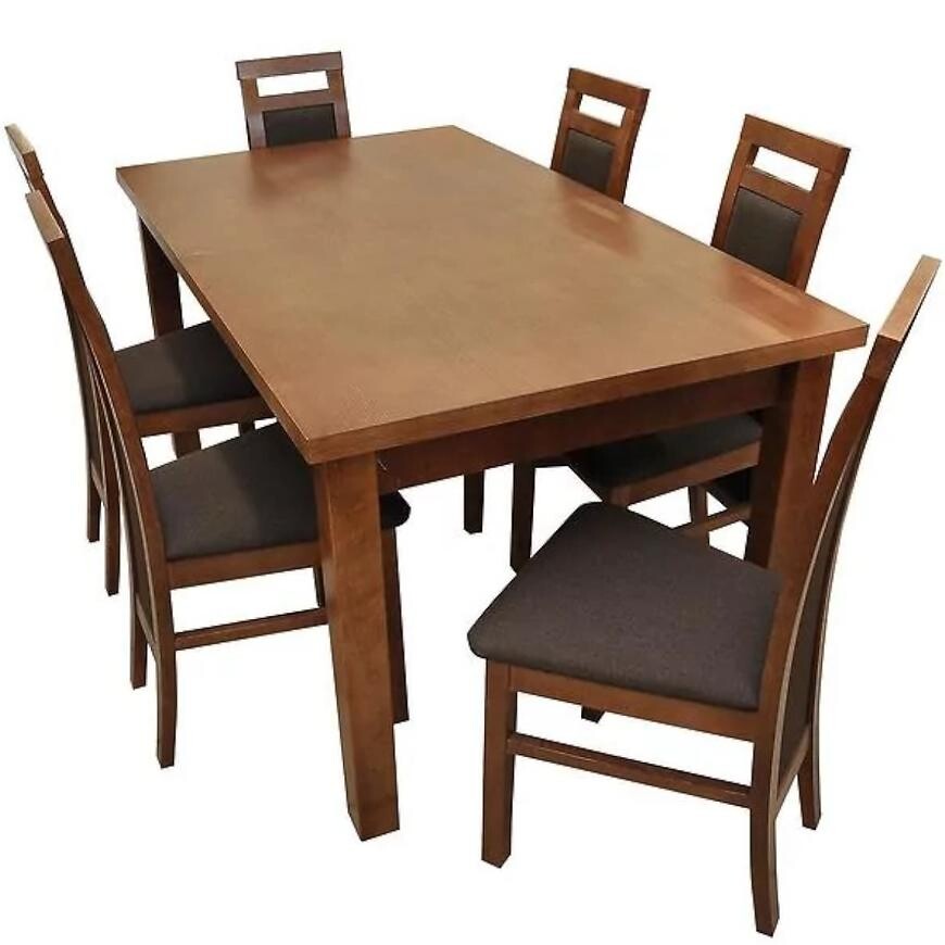 Jedálenská zostava Manchester 1+6 St28 160/90+40f svetlý orech