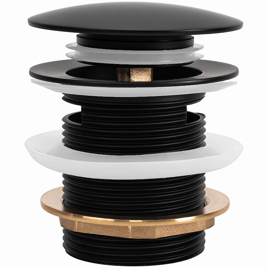 Vaňový výpust s prepadom klik-klak Rea čierny 6 cm