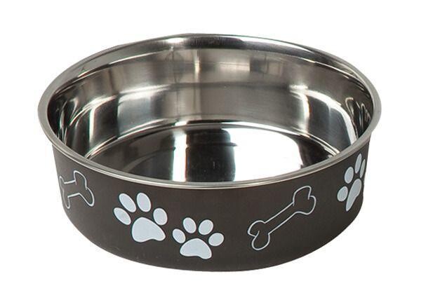 Misa Karlie z nehrdzavejúcej ocele s motívom labiek, čierna - 2,2 l, Ø 23 cm