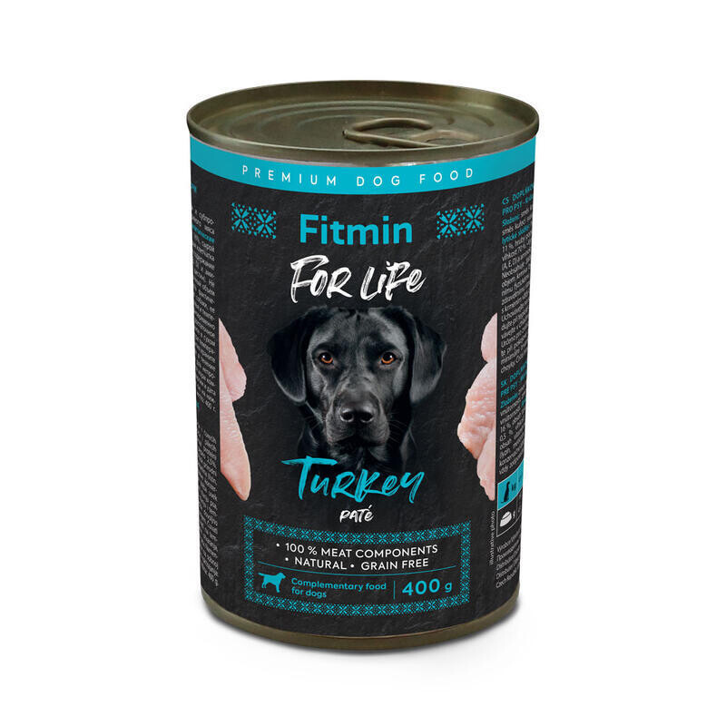 Výhodné balenie Fitmin Dog For Life 12 x 400 g - morčacie