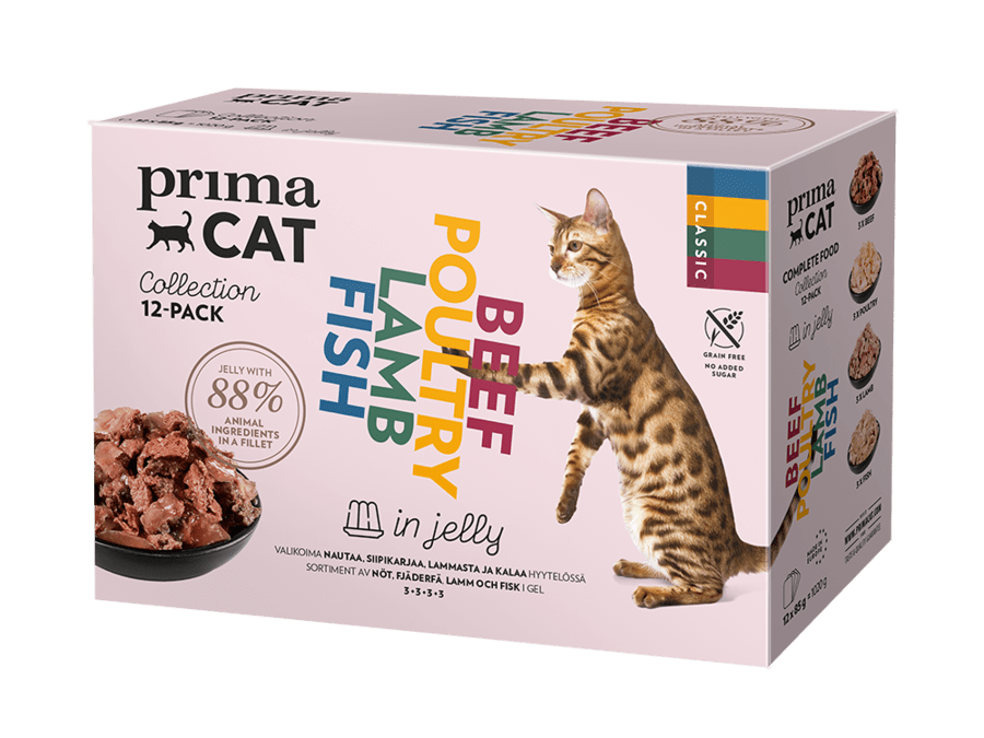 PrimaCat Classic v želé 12 x 85 g - Classic Mix (4 druhy)
