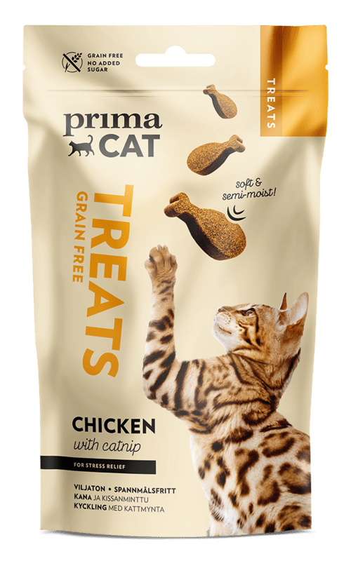 PrimaCat Softy Treats s kuracím mäsom a mačacou mätou - 50 g