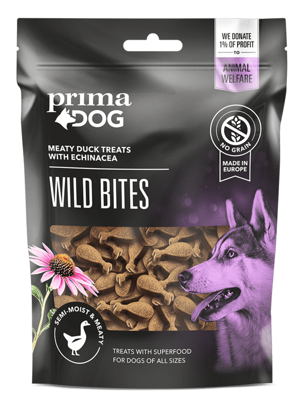 PrimaDog Wild Bites Soft Snack - kačacie mäso a echinacea (150 g)