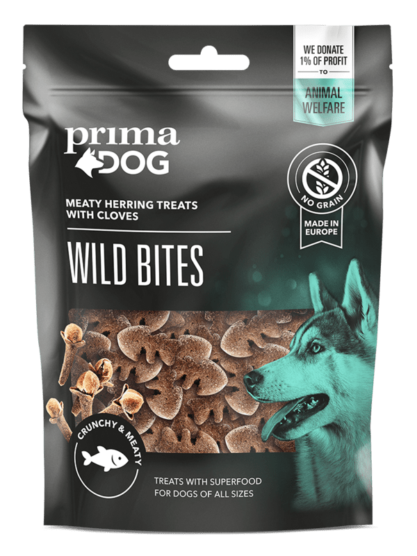 PrimaDog Wild Bites Crunchy snack - sleď a klinčeky (4 × 100 g)