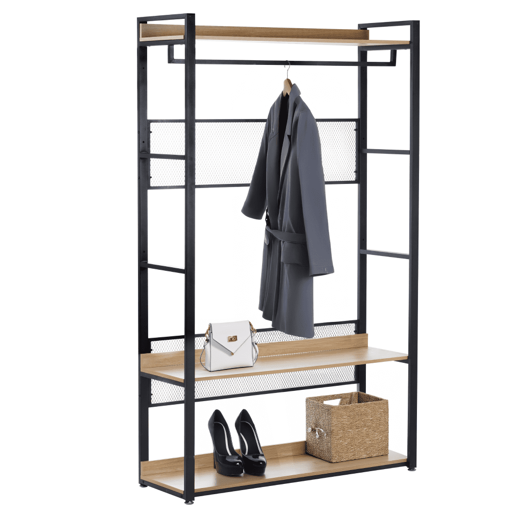 Rohový regál, akácia/čierna, KILOS TYP 4