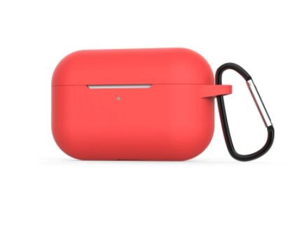 Silikónové púzdro pre Airpods Pro s karabínou - Červená