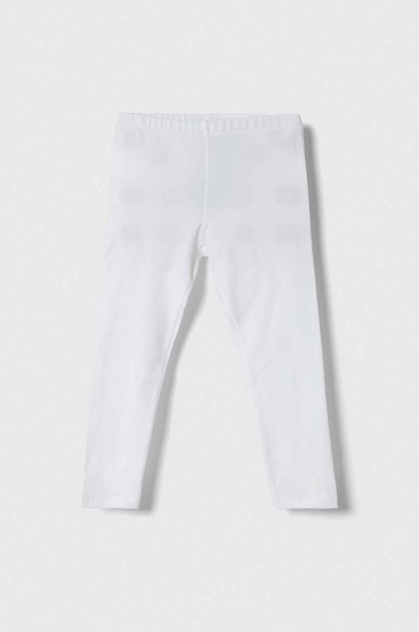 Detské legíny United Colors of Benetton biela farba, melanžové
