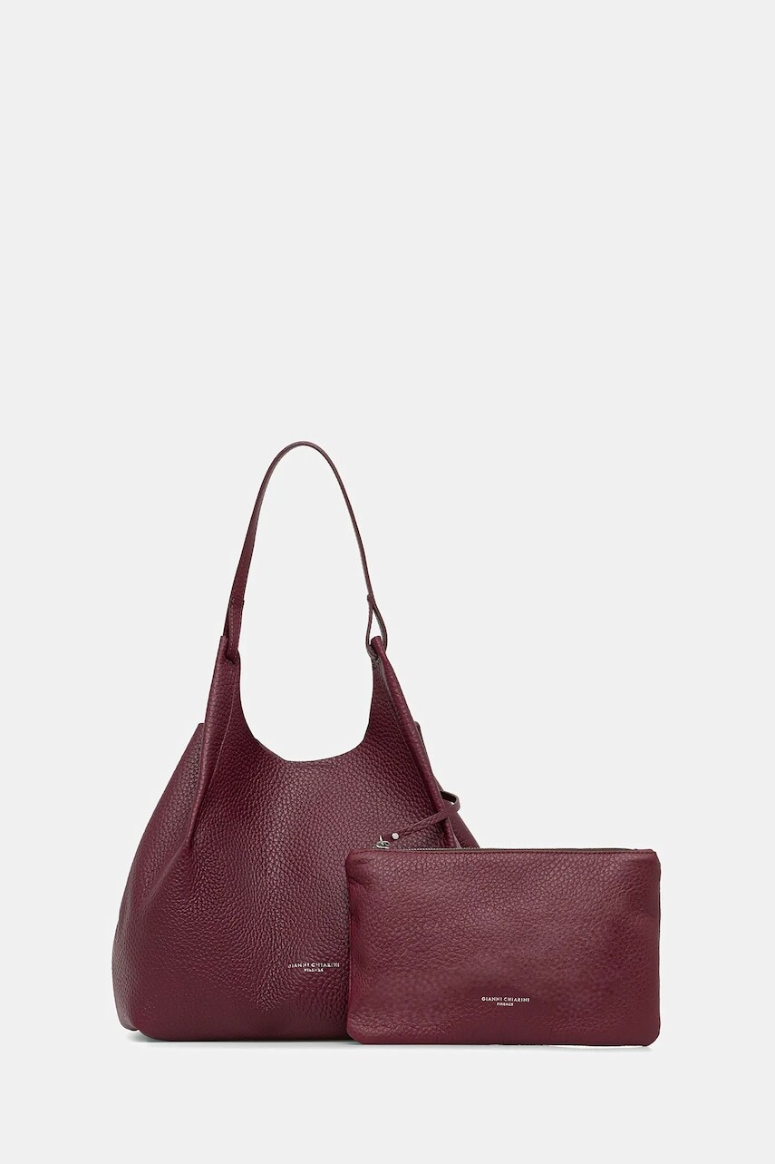 Kožená kabelka Gianni Chiarini DUA strieborná farba, BS 9720 RNGDBL