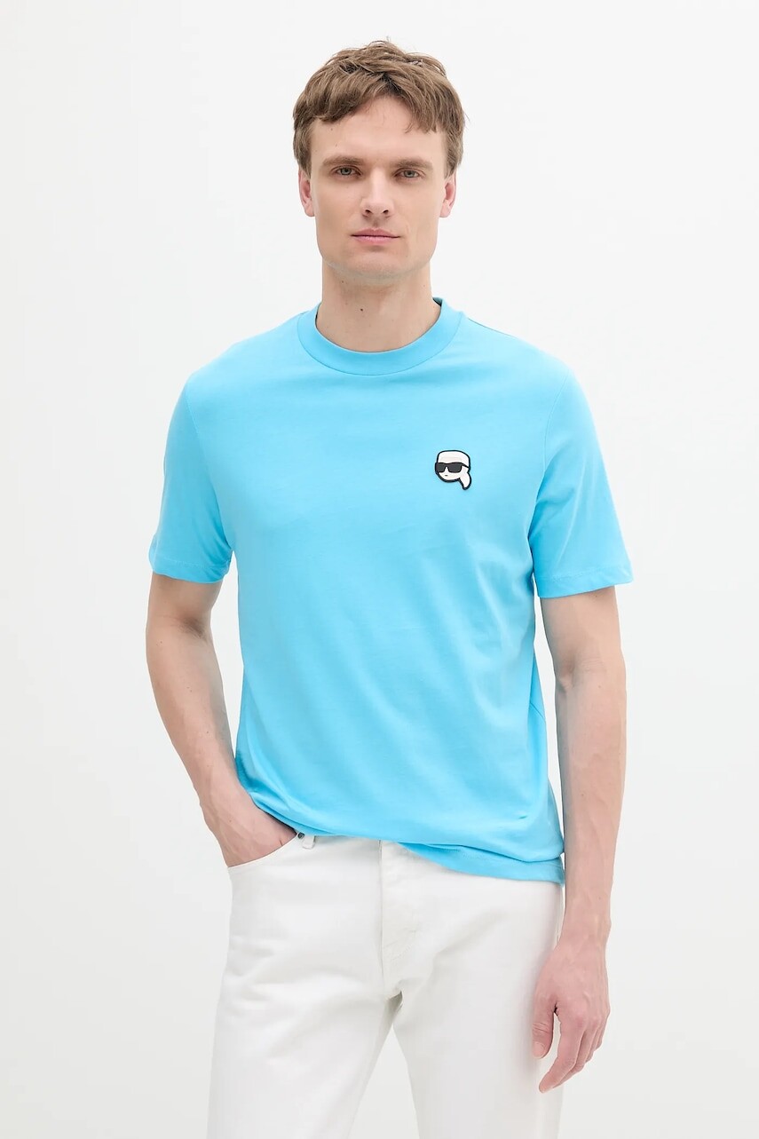 Bavlnené tričko Karl Lagerfeld pánske, jednofarebné, 552224.755710