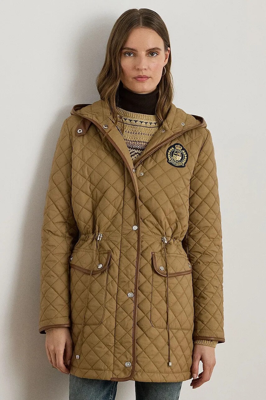 Bunda Lauren Ralph Lauren hnedá farba, prechodná, 297979534