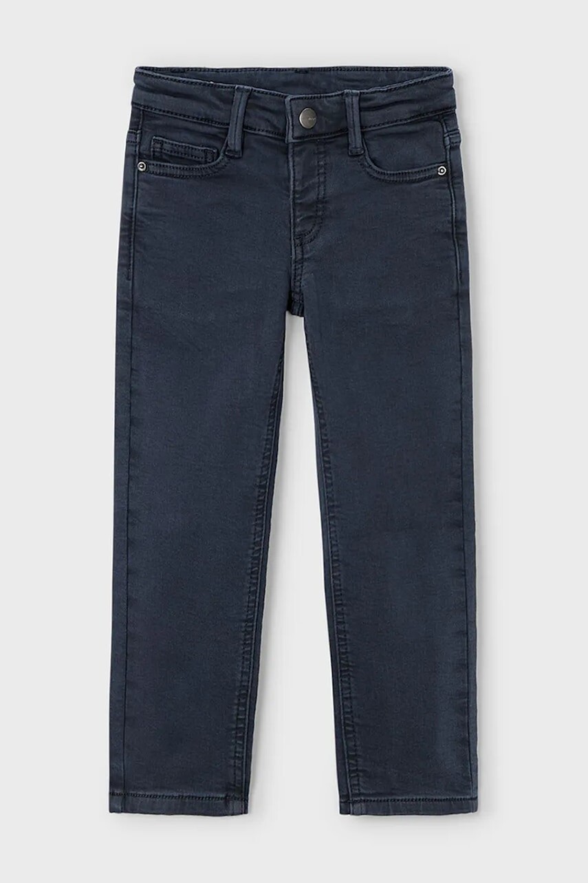 Detské nohavice Mayoral soft regular fit tmavomodrá farba, jednofarebné, 4562