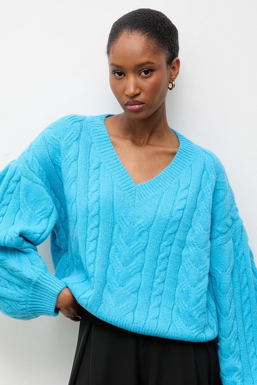 Vlnený sveter Answear.LAB modrá farba, teplé