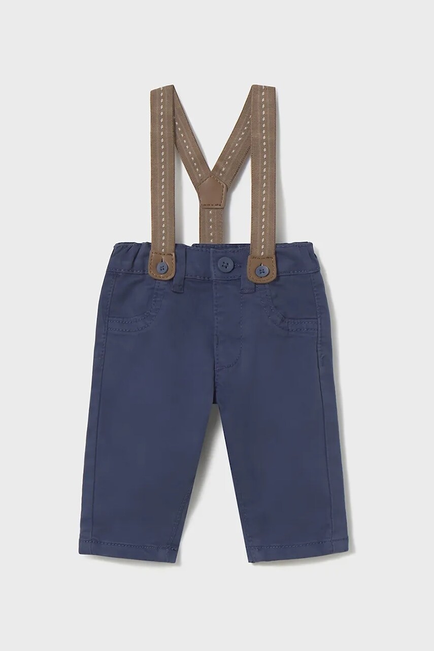 Nohavice pre bábätká Mayoral Newborn tmavomodrá farba, jednofarebné, 2576