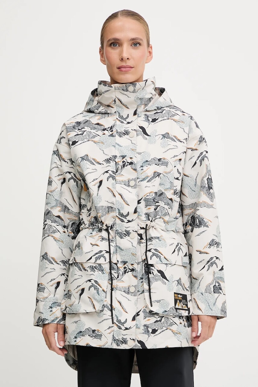 Bunda Columbia High Cascades Interchang béžová farba, prechodná, oversize, 2141501