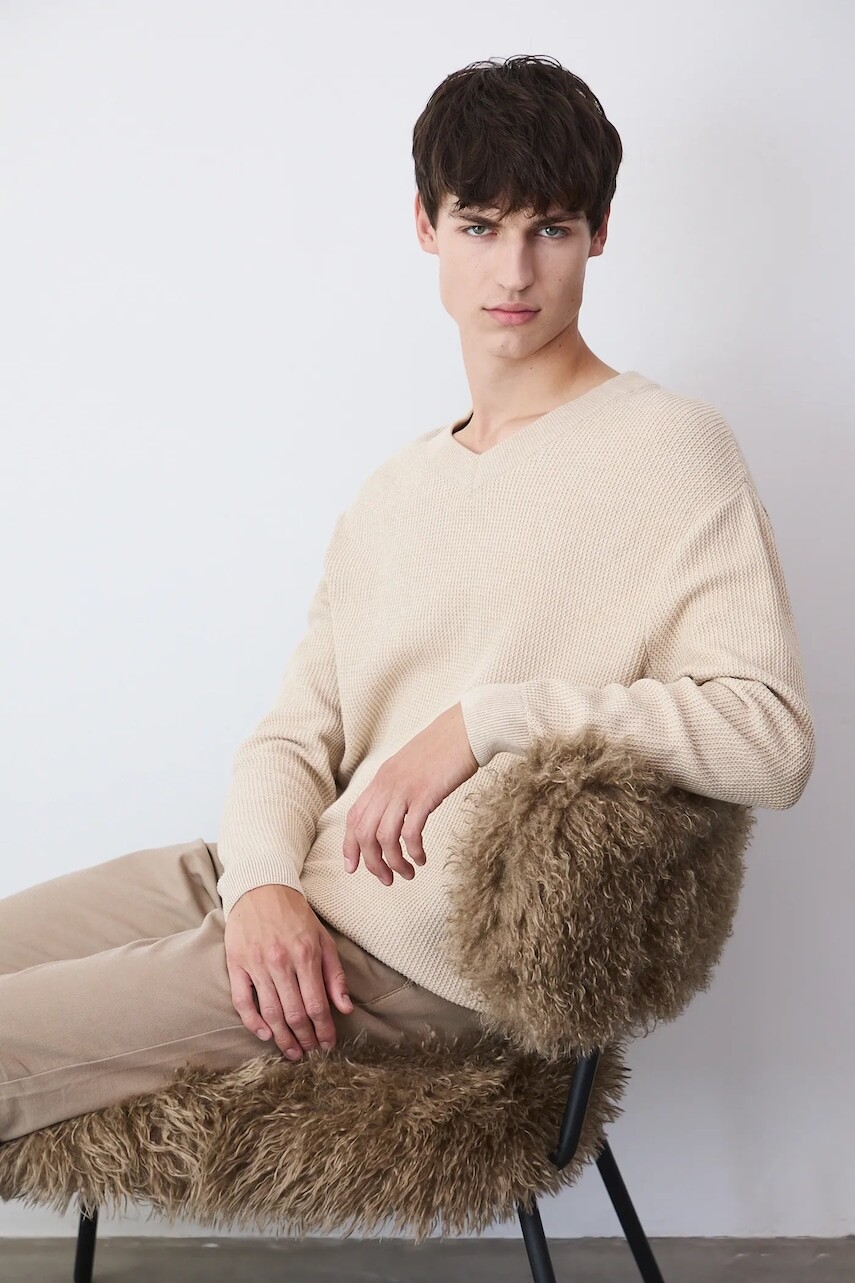 Bavlnený sveter Medicine béžová farba