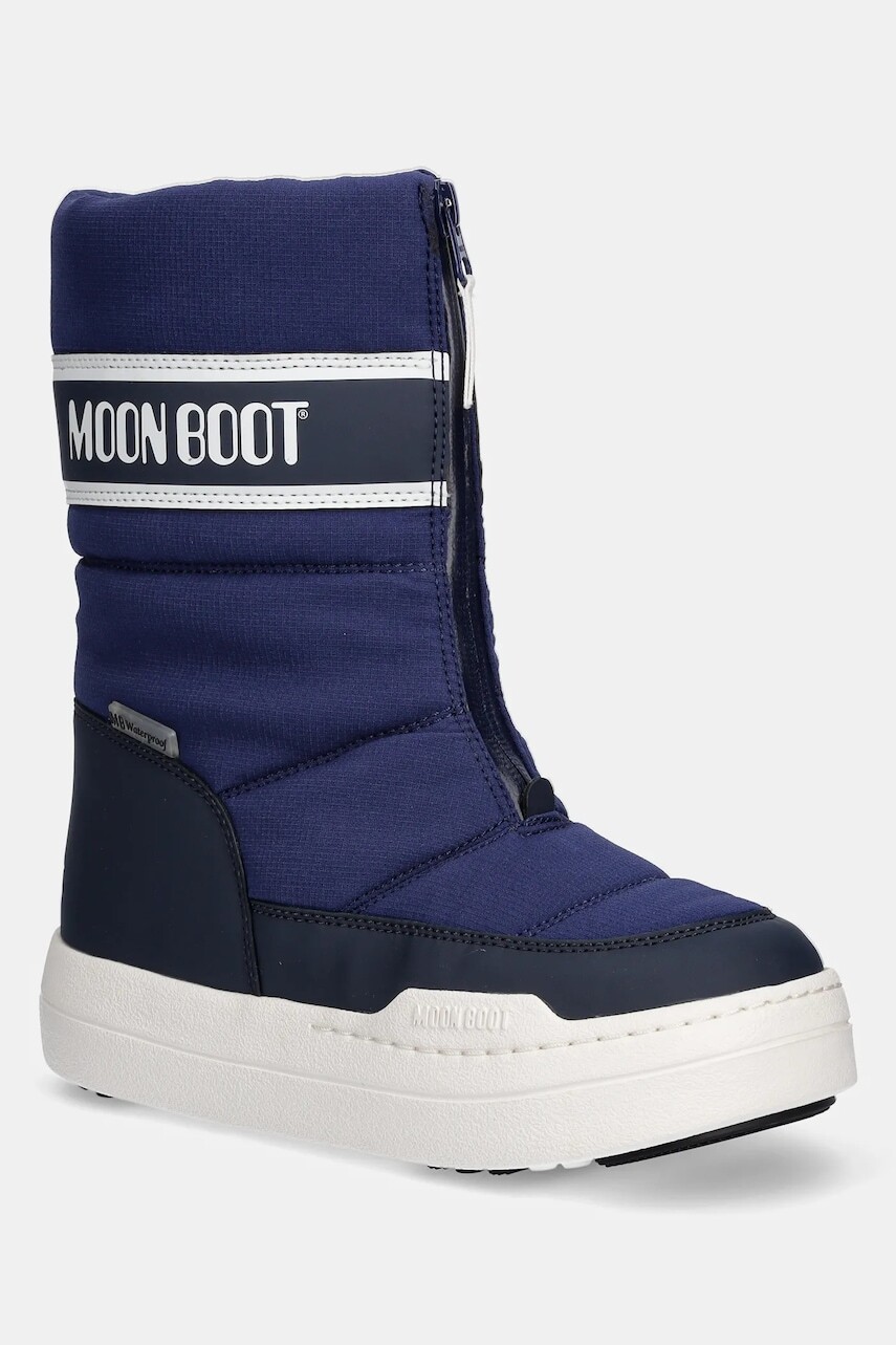 Detské zimné topánky Moon Boot MB JR PARK ZIP HIGH WP tmavomodrá farba, 80D3440080