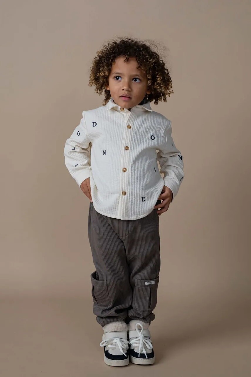 Detská bavlnená košeľa Donsje Chee Shirt biela farba, 4107800