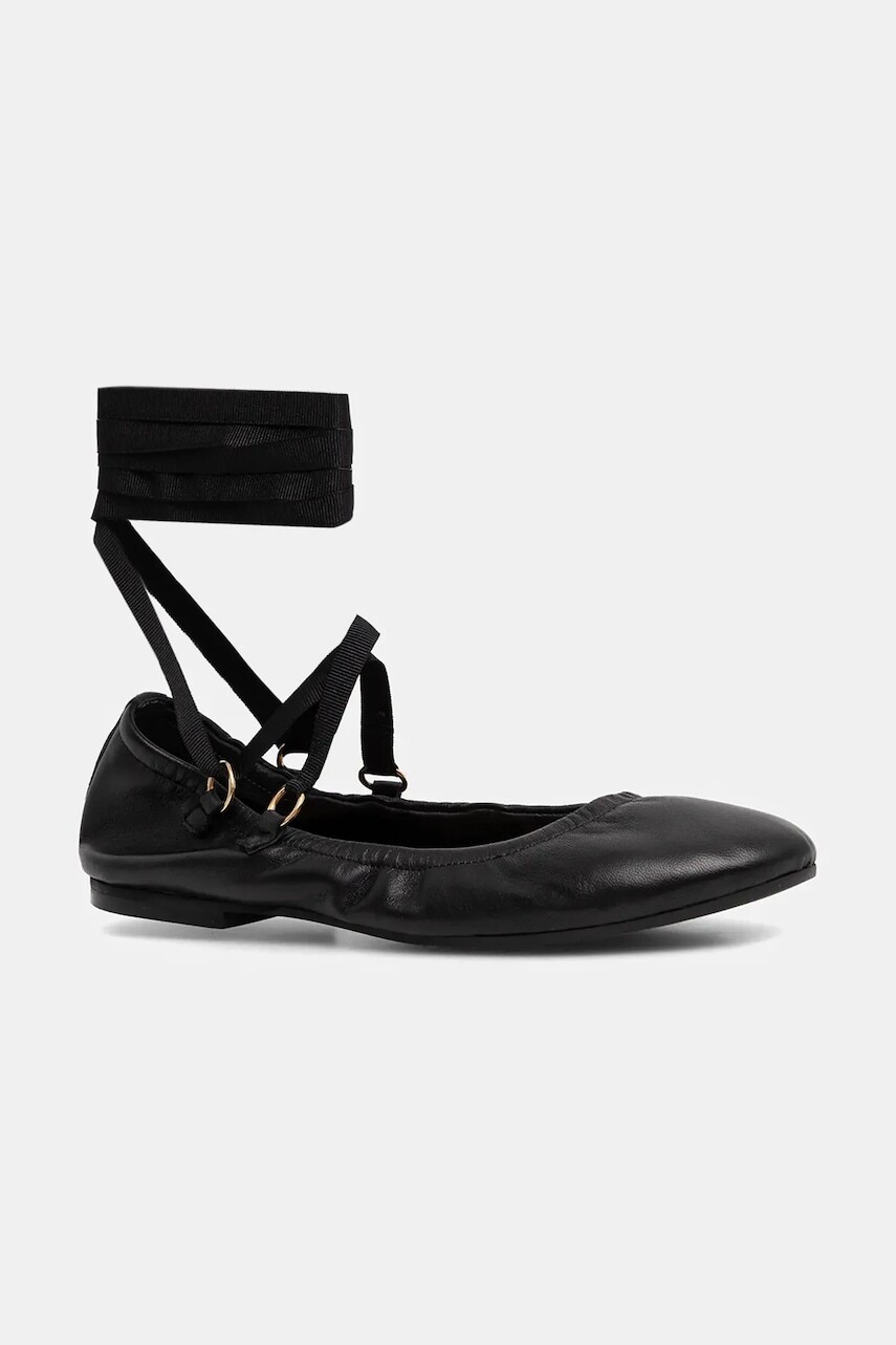 Kožené balerínky Jonak DESIREUSE CUIR čierna farba, 3800271