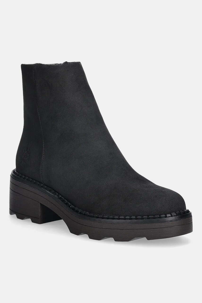 Členkové topánky U.S. Polo Assn. HANNAH002 čierna farba, na podpätku, HANNAH002W/EH1