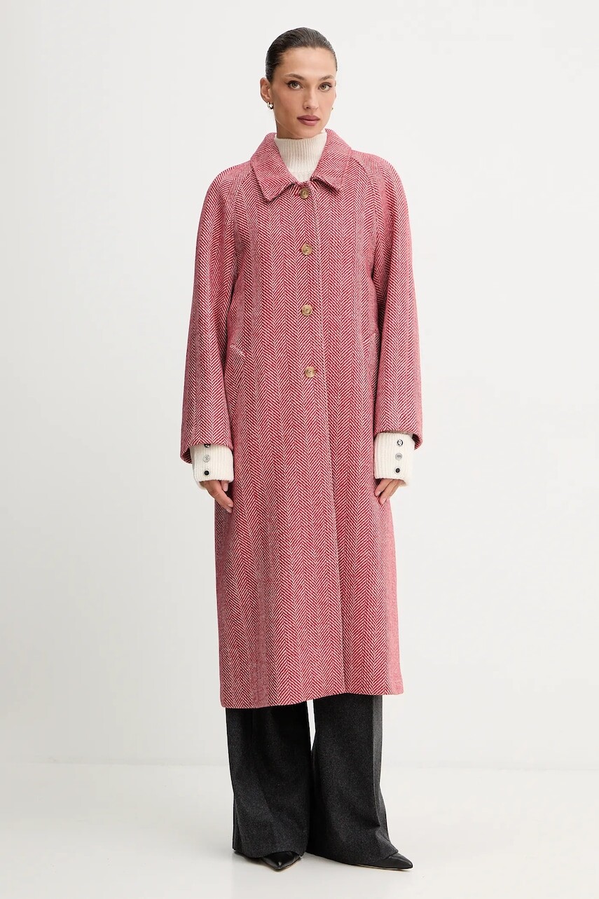 Kabát Weekend Max Mara UGOLA červená farba, 2525016016600