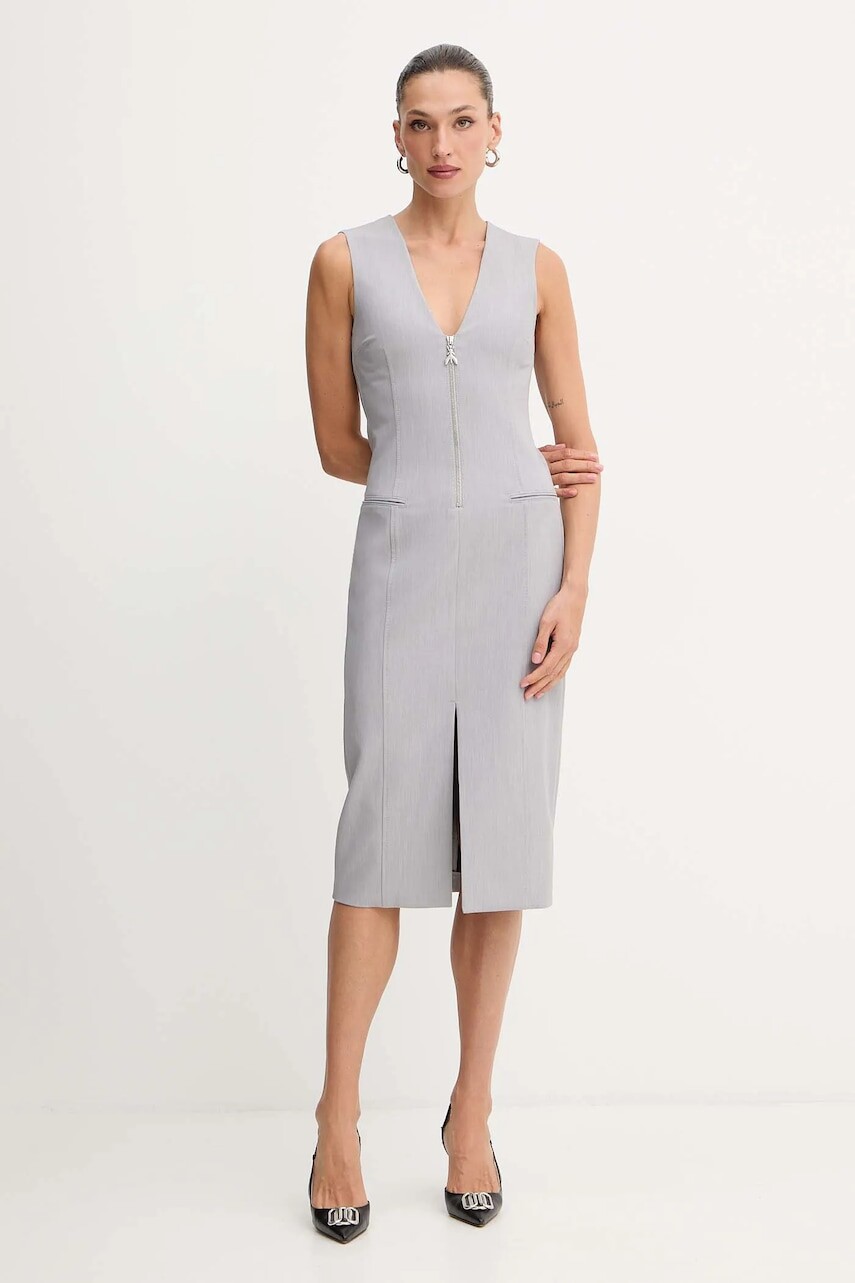 Šaty Patrizia Pepe šedá farba, midi, priliehavé, 2A3001 A498