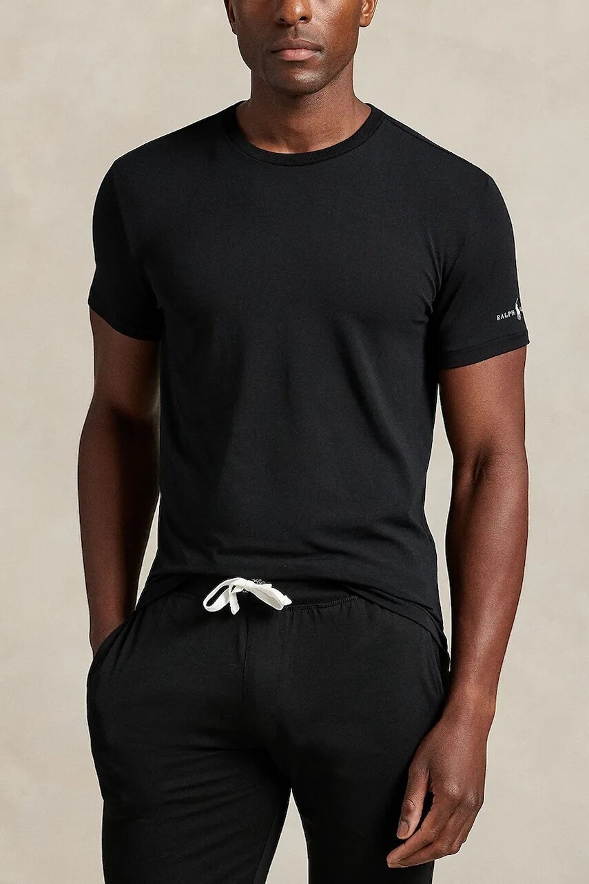 Tričko Polo Ralph Lauren 3-pak pánske, čierna farba, jednofarebné, 714965508