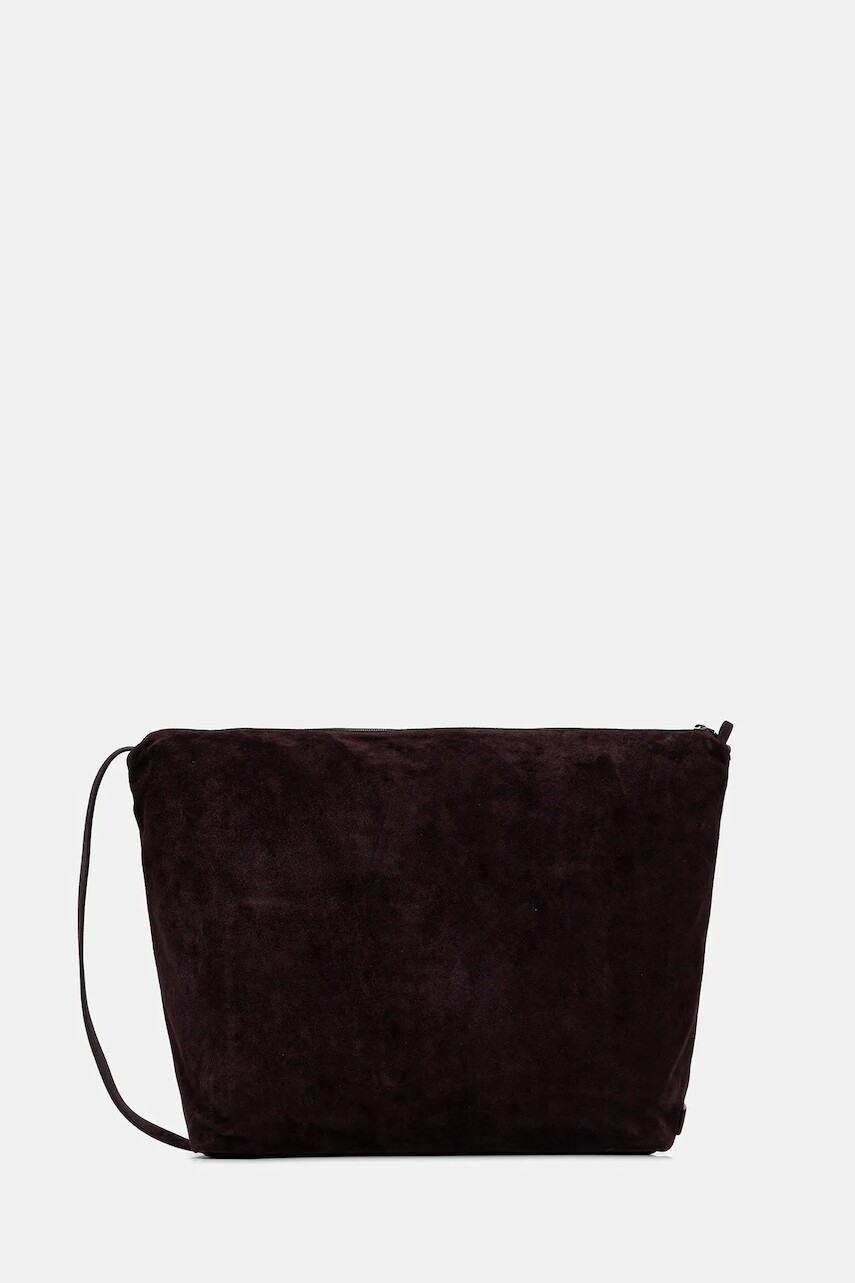 Semišová kabelka Emporio Armani hnedá farba, EW003247 AF20353