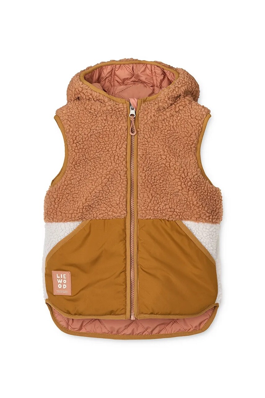Detská obojstranná vesta Liewood Diana Reversible Vest oranžová farba, LW20046
