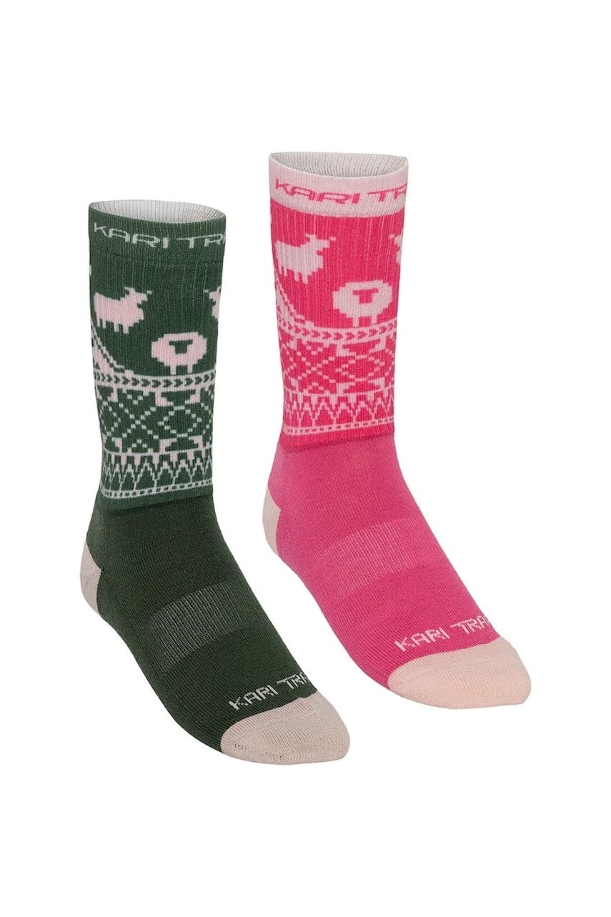 Ponožky Kari Traa PUFFIN ružová farba, 611465