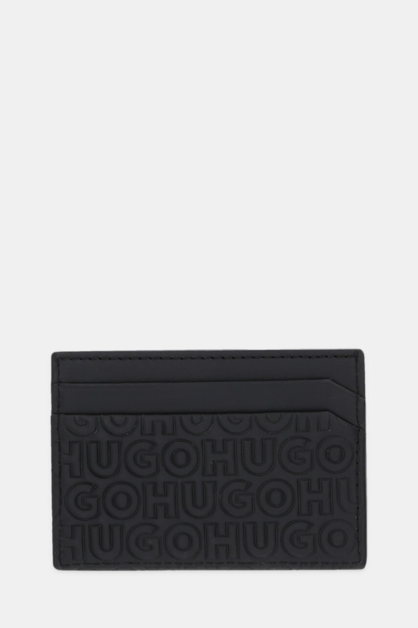 Kožené puzdro na karty HUGO čierna farba, 50542009