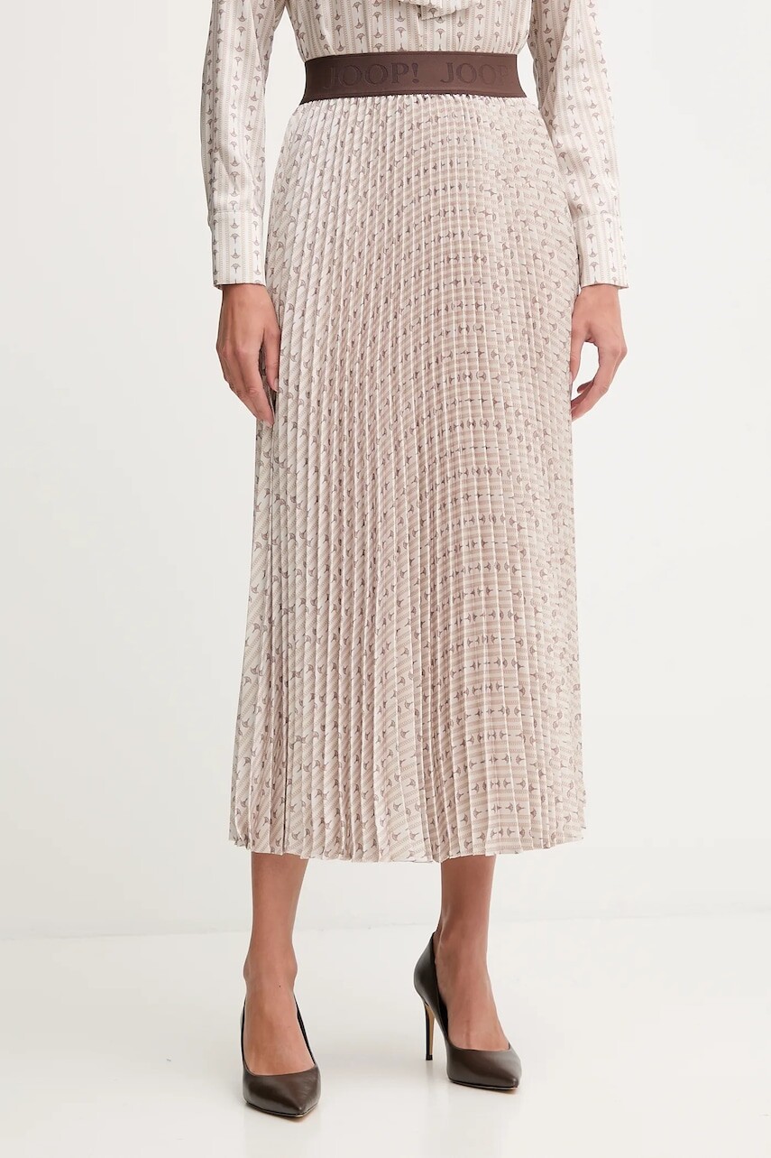 Sukňa Joop! béžová farba, maxi, áčkový strih, 30048632