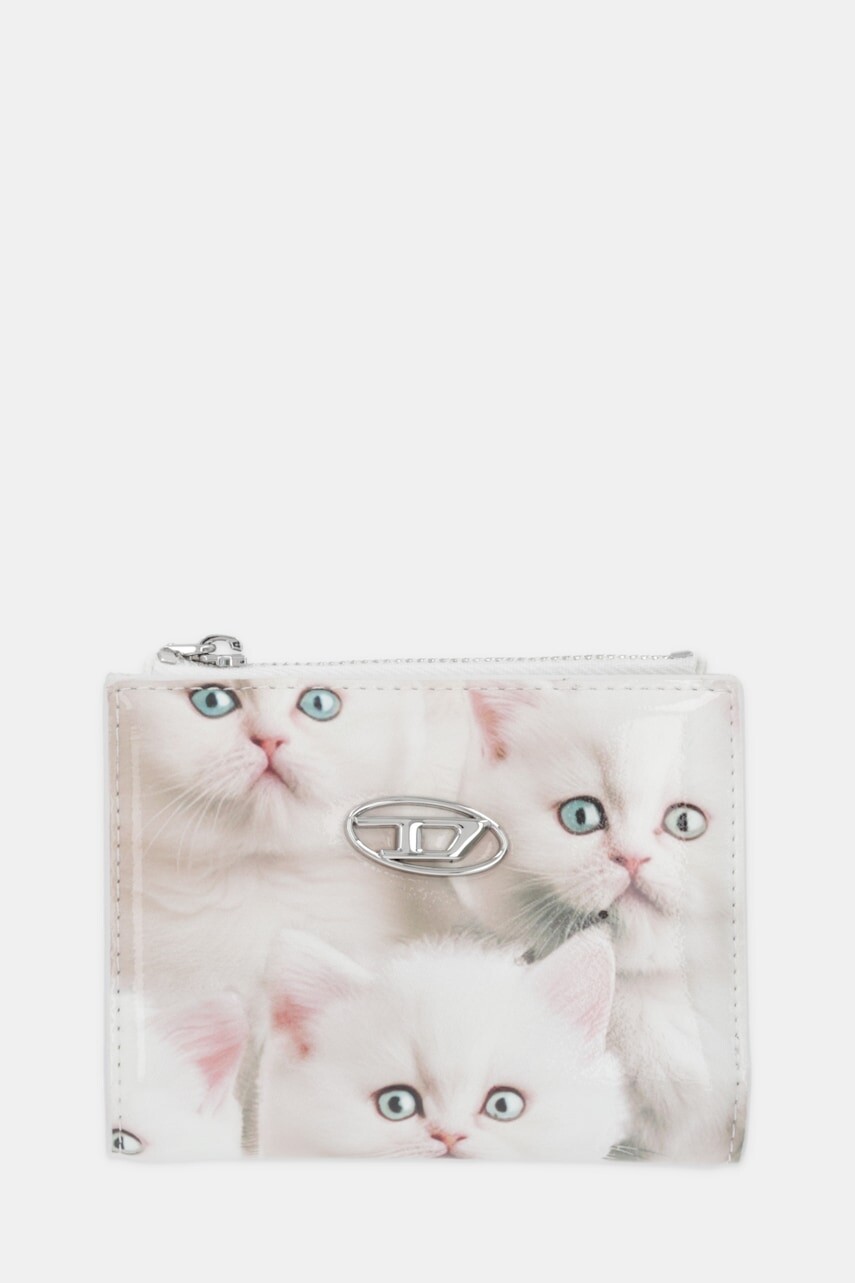 Peňaženka Diesel PLAY PLAY BI-FOLD ZIP II dámska, béžová farba, X10121.P6019