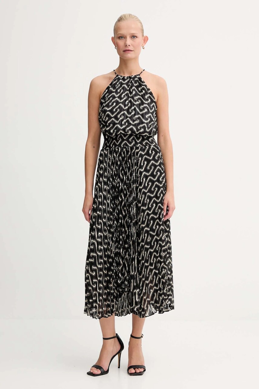 Šaty Morgan hnedá farba, midi, áčkový strih, RPLIST2