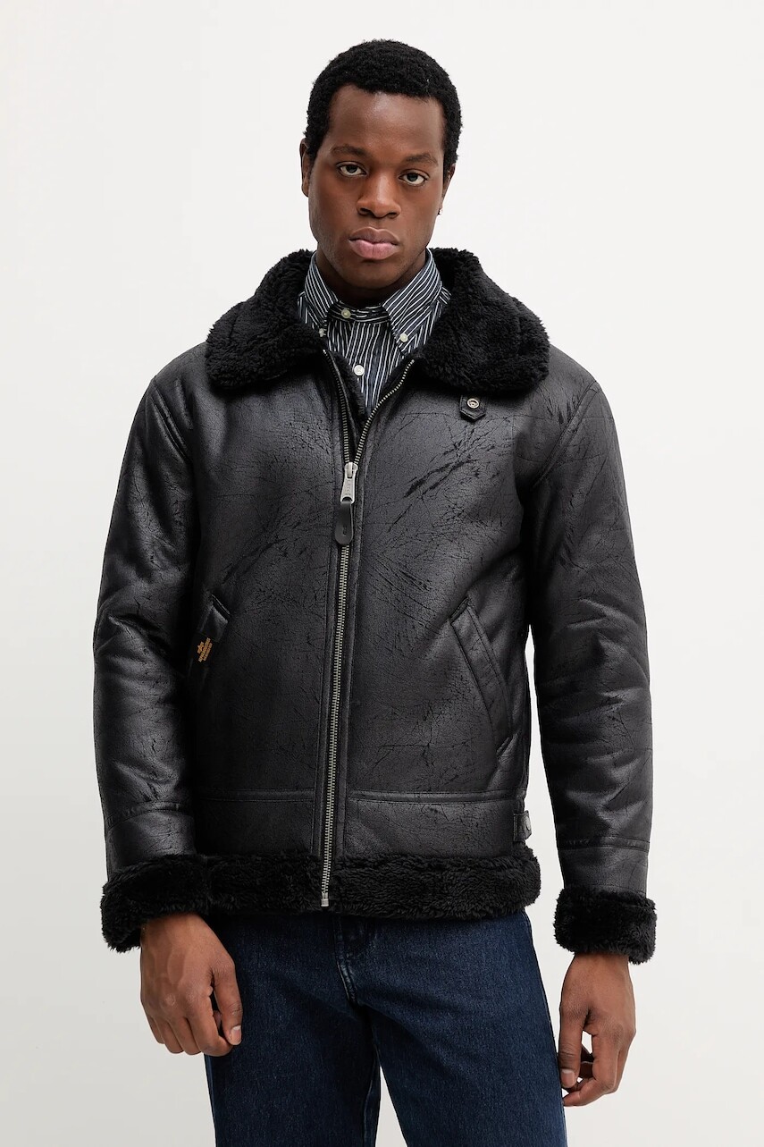 Bunda Alpha Industries čierna farba, prechodná, 143106.515